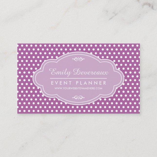 Carte De Visite Le pois lilas pourpre a personnalisé le monogramme (Devant)