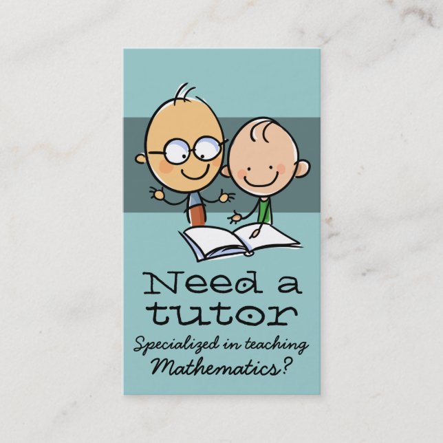 Carte De Visite Le professeur de cours particuliers de tuteur font (Devant)