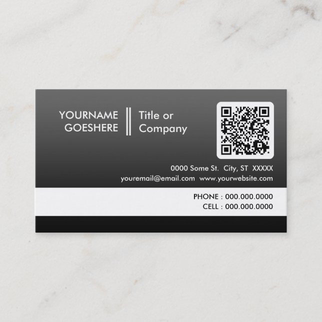 Carte De Visite le professionnel se fanent code de QR (Devant)