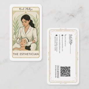Carte De Visite Le QR du Tarot de soins de peau de l'esthéticienne