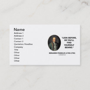 Carte De Visite Le regard de Benjamin Franklin avant se trouvent