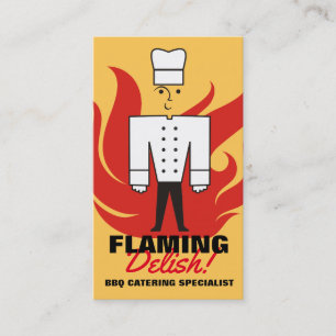 Carte De Visite Le rétro chef masculin vaniteux flambe