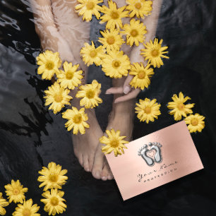 Carte De Visite Le rose d'argent de thérapeute de massage de