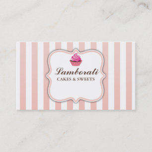 Carte De Visite Le rose de boulangerie de petit gâteau barre