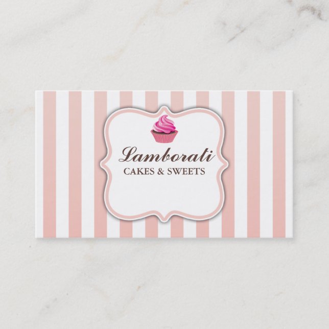Carte De Visite Le rose de boulangerie de petit gâteau barre (Devant)
