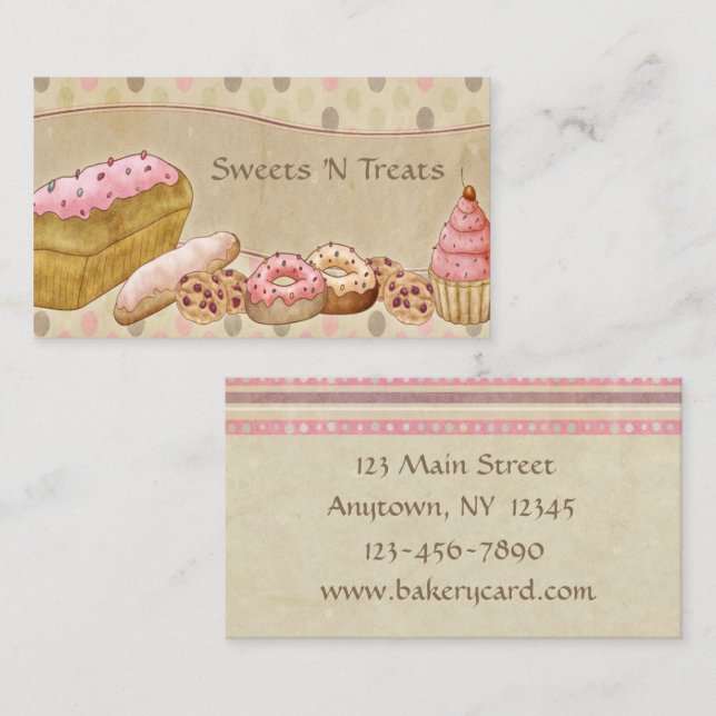 Carte De Visite Le rose de Taupe durcit la boulangerie (Devant / Derrière)