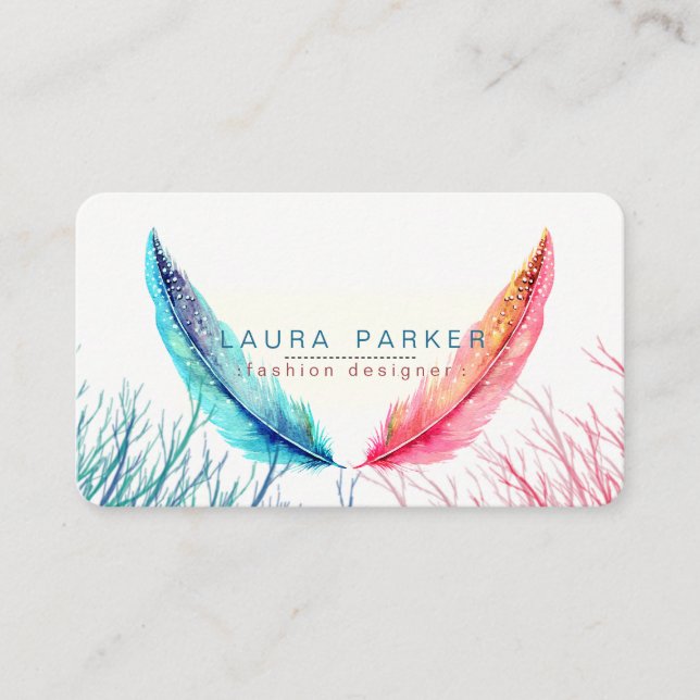 Carte De Visite Le rose turquoise fait varier le pas de la (Devant)