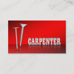 Carte De Visite Le rouge moderne 2 de charpentier a dégrossi des