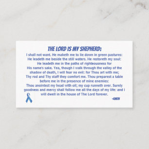 Carte De Visite Le Seigneur est mon berger PSALM 23 Ruban bleu