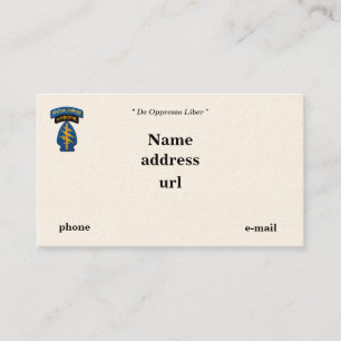 Carte De Visite Le SOF des bérets verts SFG SF de forces spécial