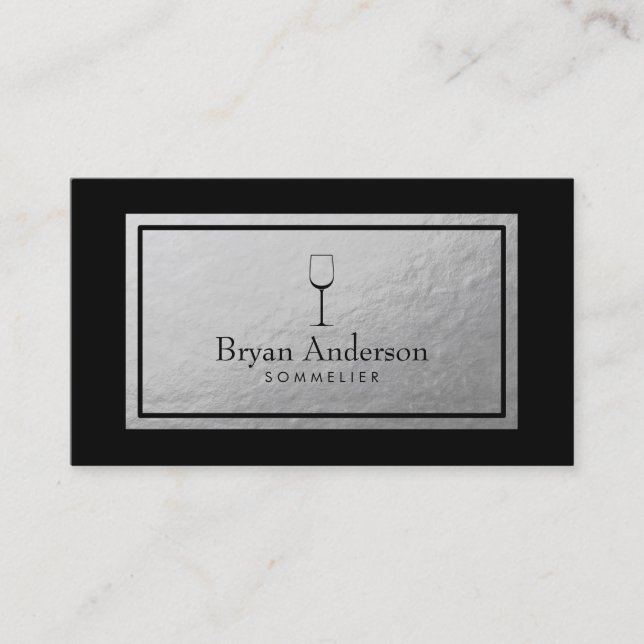 Carte De Visite Le sommelier sommelier Faux Silver Foil (Devant)