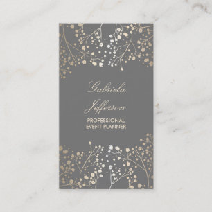 Carte De Visite Le souffle du bébé de feuille d'or chic