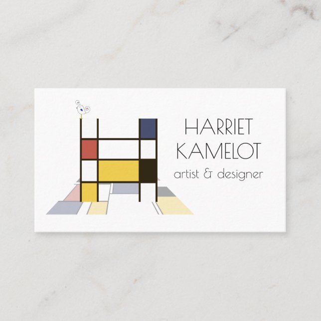 Carte De Visite Le style néoplasticisme art monogramme. Lettre H (Devant)