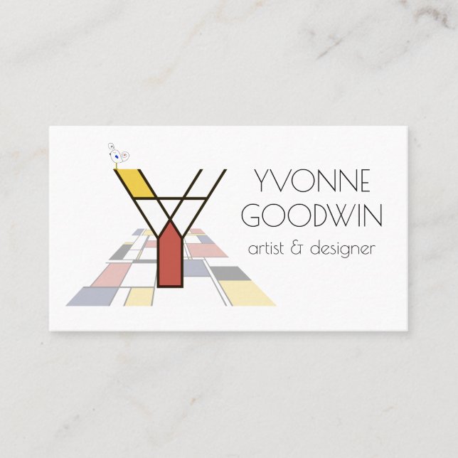 Carte De Visite Le style néoplasticisme art monogramme. Lettre Y (Devant)