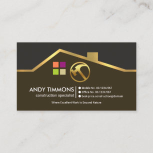 Carte De Visite Le superbe toit en or Motif Handyman Construction