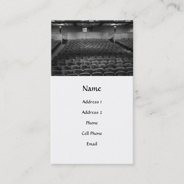 Carte De Visite Le théâtre pose le blanc noir (Devant)
