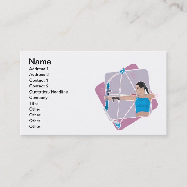 Carte De Visite Le tir à l'arc des femmes (Devant)