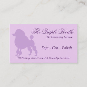 Carte De Visite Le toilettage pourpre d'animal familier de caniche