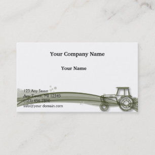 Carte De Visite Le tracteur vert moderne sur le vert met en place