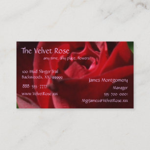 Carte De Visite Le velours rouge élégant s'est levé