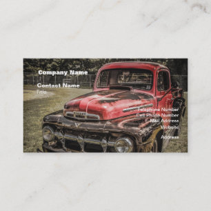 Carte De Visite Le vieux camion antique rouge