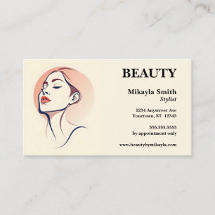 Carte De Visite Le visage de la femme Hair Style clous beauté