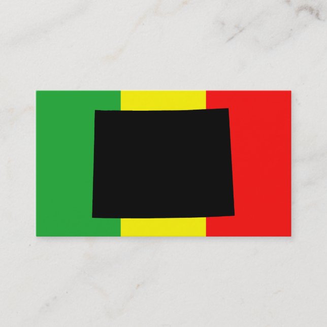 Carte De Visite Le Wyoming avec les couleurs de Rasta (Devant)