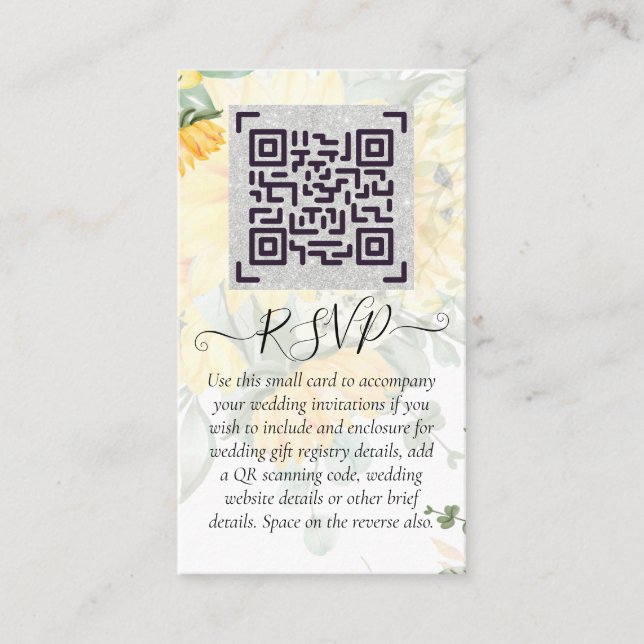 Carte De Visite LeahG QR Code Détails du Mariage Insérer les cadea (Devant)