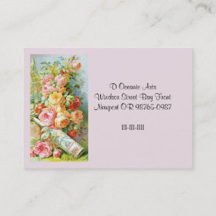 Carte De Visite L'eau Cologne de la Floride avec des roses de chou