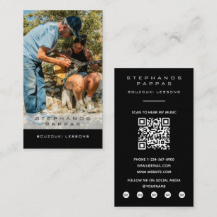 Carte De Visite Leçon de musique grecque Bouzouki Photo de musicie