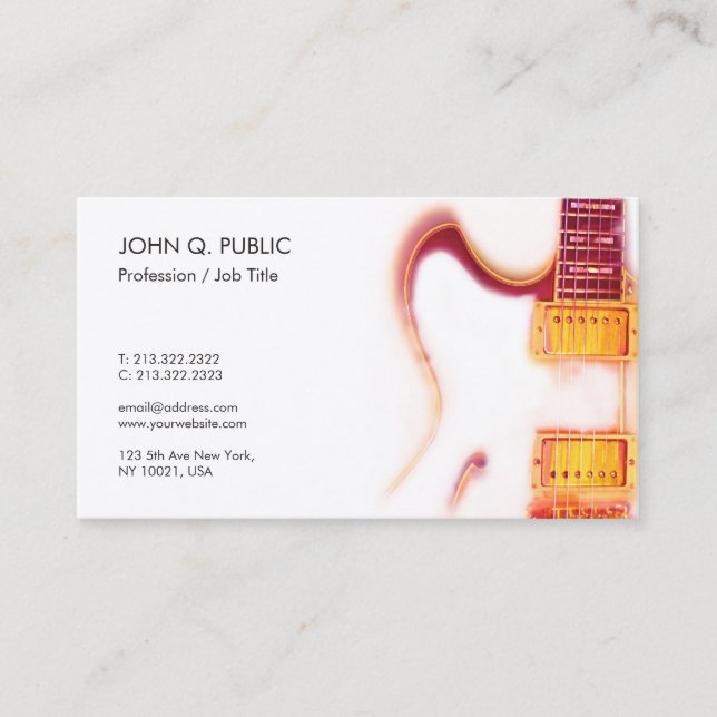 Carte De Visite Leçons de guitare pour professeur de musique Finit (Devant)