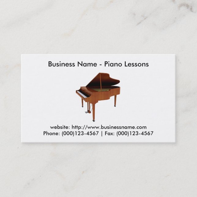Carte de visite : Leçons de piano (Devant)