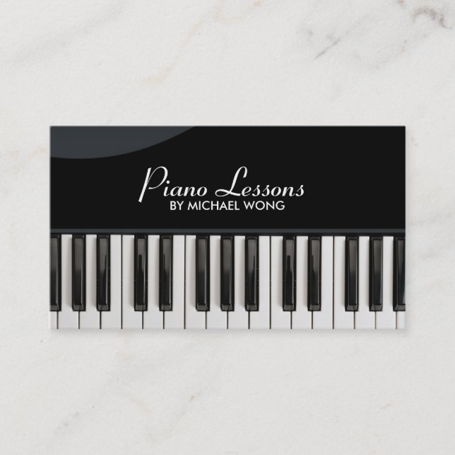 Carte De Visite Leçons de piano élégantes (Devant)