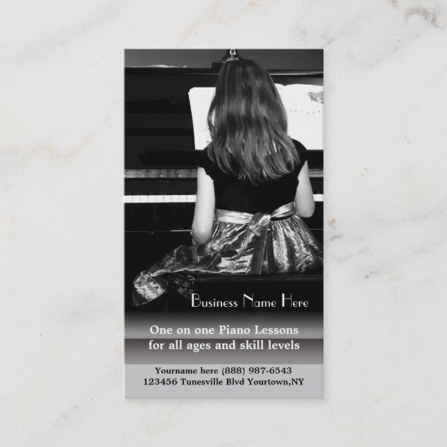Carte De Visite Leçons de piano et professeurs de musique (Devant)