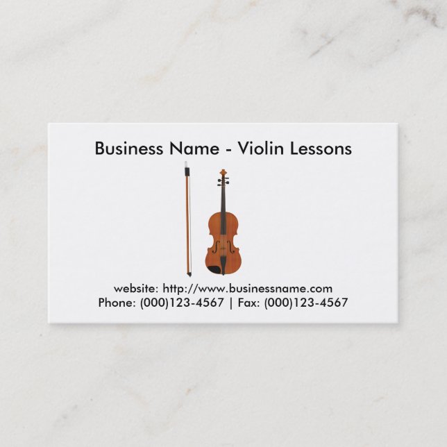 Carte de visite : Leçons de violon (Devant)