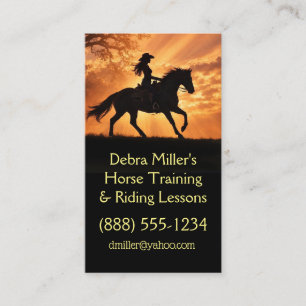 Carte De Visite Leçons d'équitation de dressage de chevaux Western