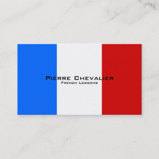 Carte De Visite Leçons françaises/professeur français/drapeau de