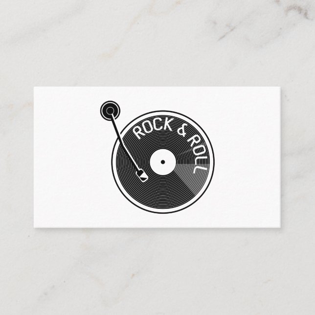 Carte De Visite Lecteur de disques Turtable Rock et rouleau disque (Devant)