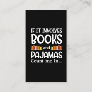 Carte De Visite Lecteur de livres Pajamas Bookworm lecture amusant