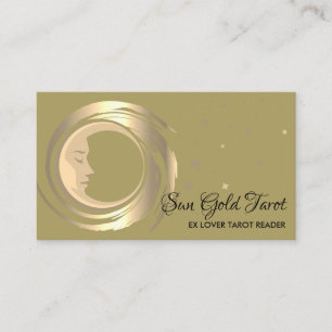 Carte De Visite Lecteur de Tarot Jaune Stars Lune Soleil Céleste