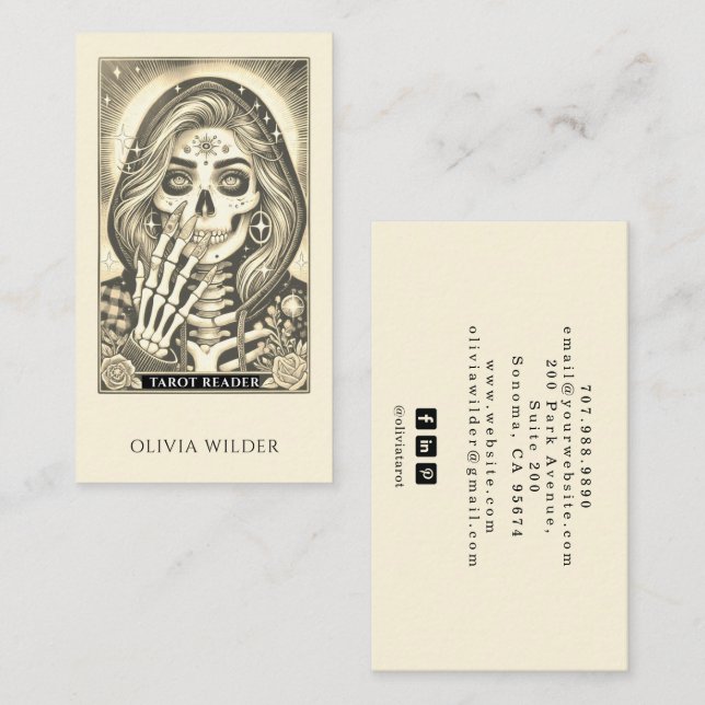 Carte De Visite Lecteur de Tarot Psychique (Devant / Derrière)