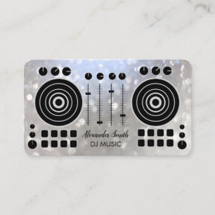 Carte De Visite Lecteur DJ Black et Silver White Tourne-disque  