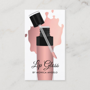 Carte De Visite Lecteurs brillants à lèvre dorée Rose moderne tend