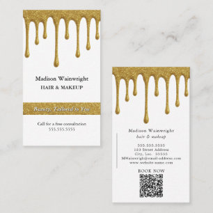 Carte De Visite Lecteurs de Parties scintillant en or métal glam