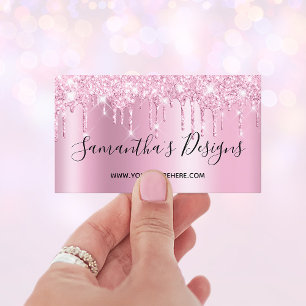 Carte De Visite Lecteurs de Parties scintillant rose pâle Mauve Om