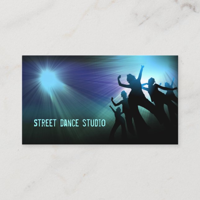 Carte de visite léger bleu de studio de danse de (Devant)