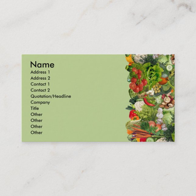 Carte De Visite Légume (Devant)