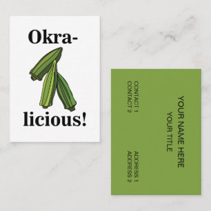 Carte De Visite Légume Okra Nourriture Saine