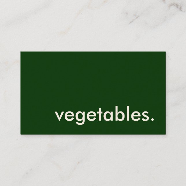Carte De Visite légumes. (Devant)