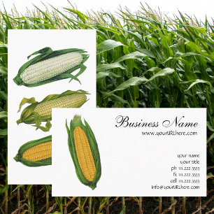 Carte De Visite Légumes alimentaires vintage ; Maïs jaune sur épi